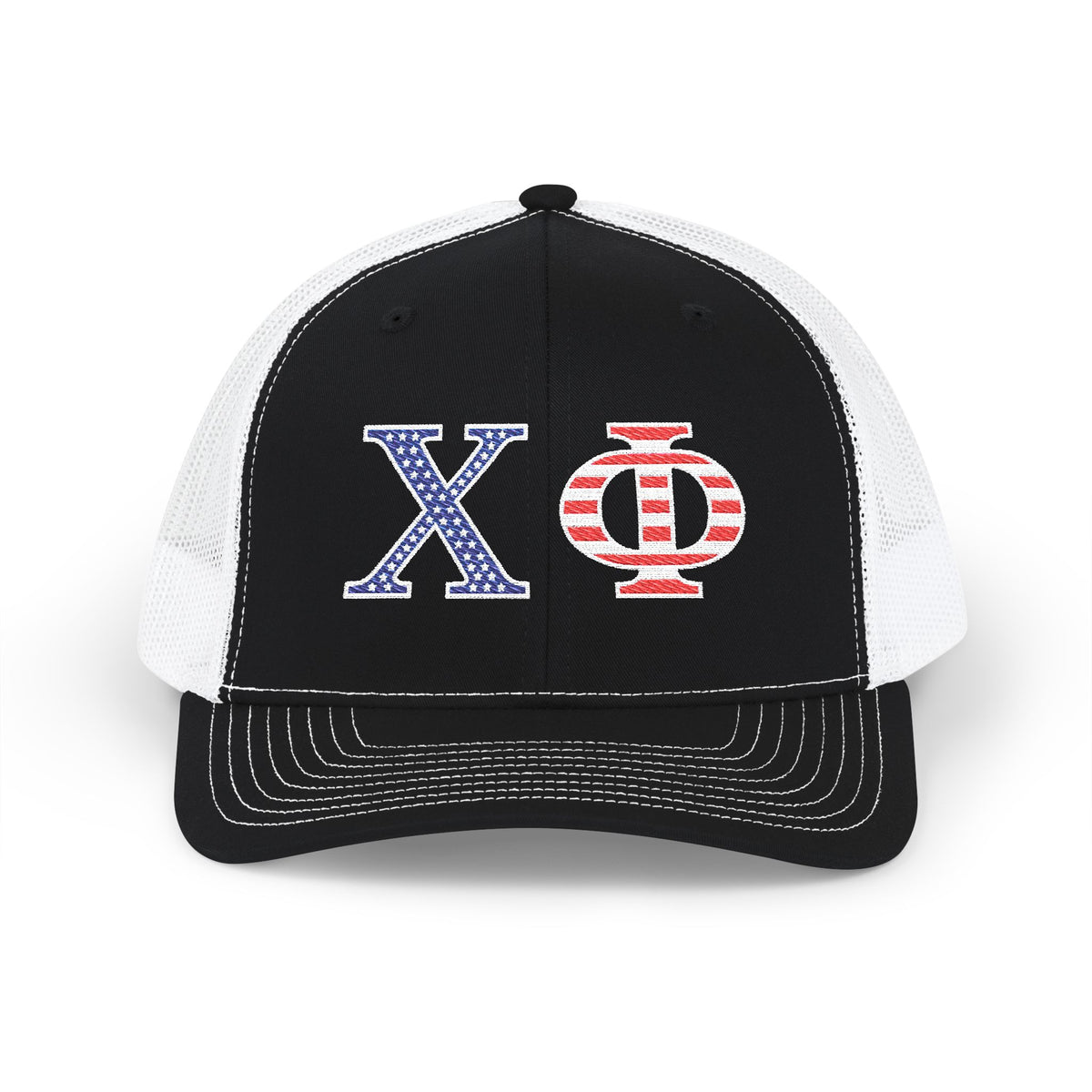 Embroidered Trucker Hat - Chi Phi Stars & Stripes