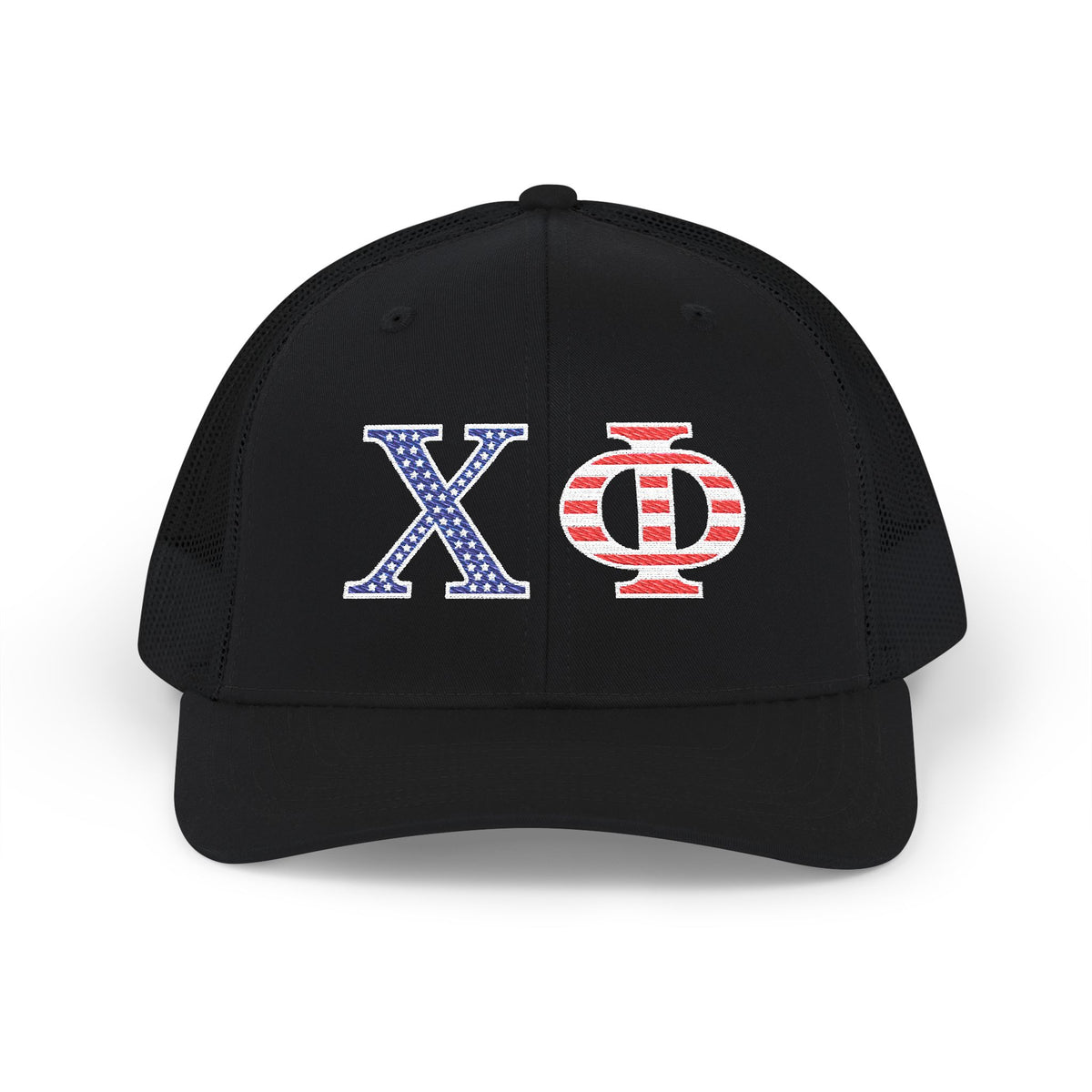 Embroidered Trucker Hat - Chi Phi Stars & Stripes